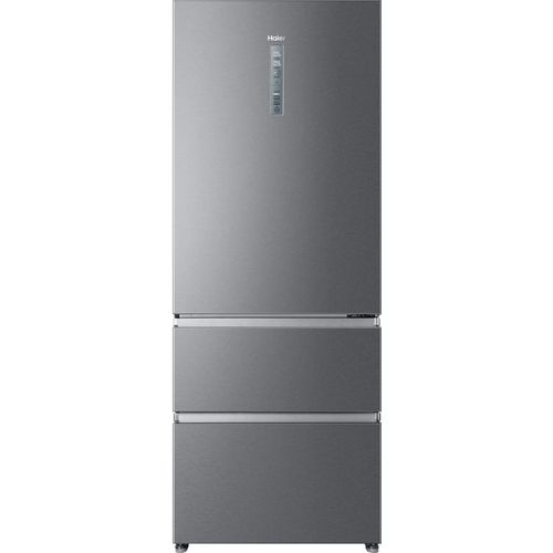 Haier A3FE743CPJ(UK) Kühl- und Gefrierkombination Freistehend 450 l E Silber
