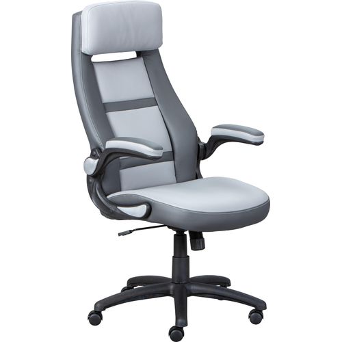 Drehstuhl Elexo Hell-/Dunkelgrau PU/Mesh