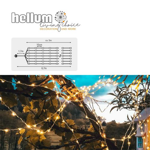 LED Girlande Lichterkette Fontäne Deko Beleuchtung 700 LED warmweiß 20 x 170 cm