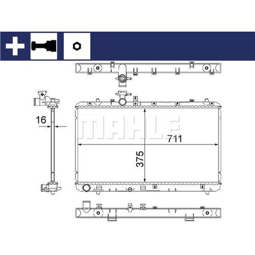 K?hler, Motork?hlung BEHR von Mahle mit Zubehör (CR 1314 000S) Wärmetauscher Kühlung Motorkühler