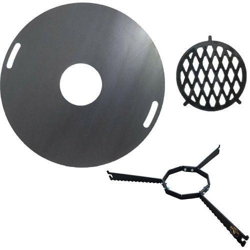 Komplettset - Feuerplatte 100cm 6mm + Abstandshalter + Grilleinsatz #201