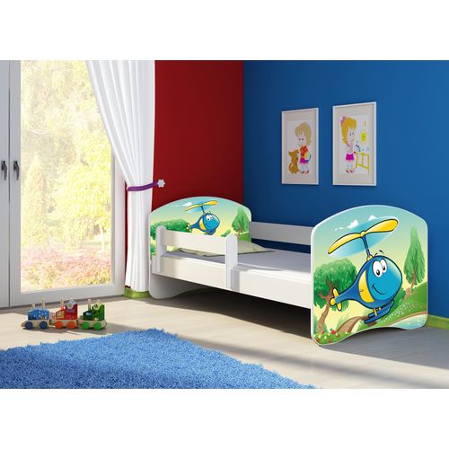 Kinderbett, Motiv, Schublade CLAMARO, Bett Farbe:35 Helikopter, Mit Bettkasten:Mit Bettkasten, Bett Größe:140 x 70 cm