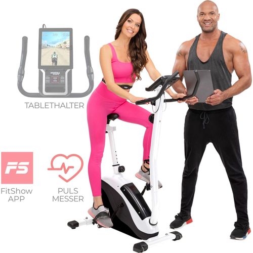 Miweba Sports Profi Ergometer ME400 | Heimtrainer - Fahrrad - Fitnessbike Cardio - App - Tablethalterung - LCD Display - Pulsmesser inkl. Pulsgurt