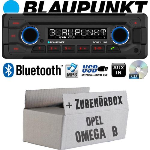 Autoradio Radio Blaupunkt Doha - Bluetooth CD MP3 USB - Einbauzubehör - Einbauset passend für Opel Omega B - justSOUND