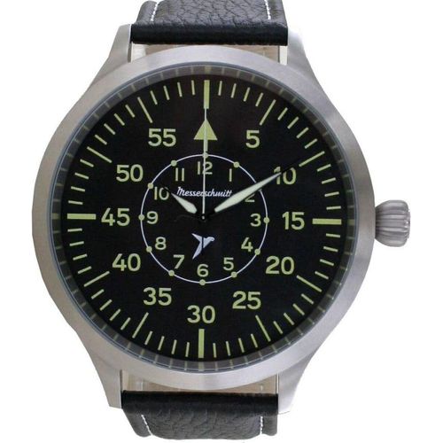Aristo Herren Messerschmitt Uhr Fliegeruhr Triple XL Automatik ME-65B Leder