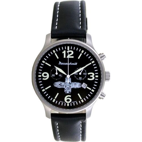 Aristo Herren Messerschmitt Uhr Chronograph Boxer-Chrono ME-Boxer12 Leder
