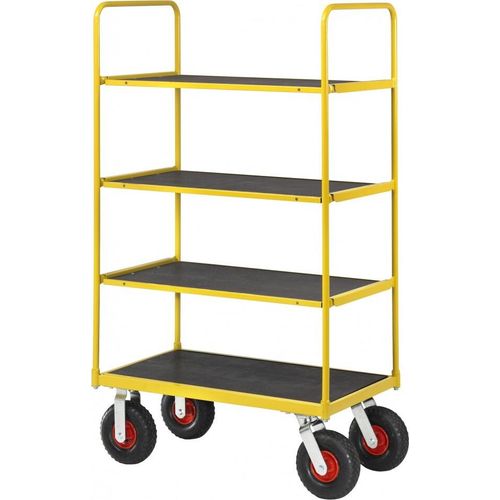 RAVENDO TW 1000L 4S Plattformwagen Etagenwagen 0,6x1,0m PolyurethanRad 4 Regale