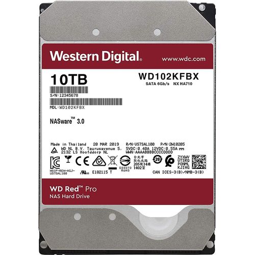 Western Digital 10TB 7200rpm SATA-600 256MB Red Pro WD102KFBX