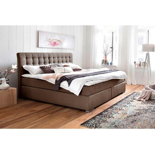 Boxspringbett 200x200 cm LORETO-114 in Hugo Braun, Härtegrad H3