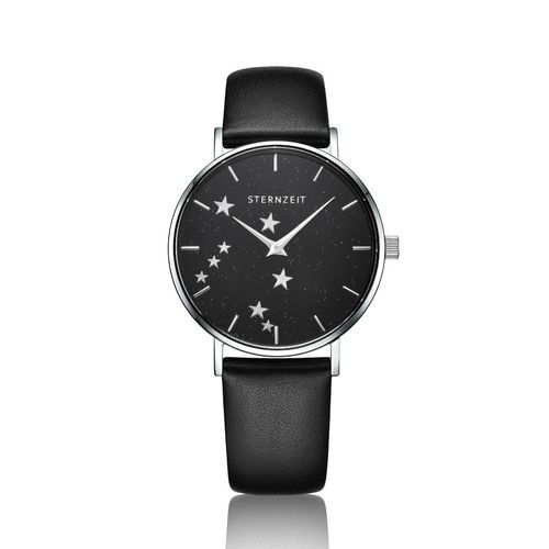 Sternzeit Armbanduhr Sternzeichen Waage A10360101-001 Leder, schwarz
