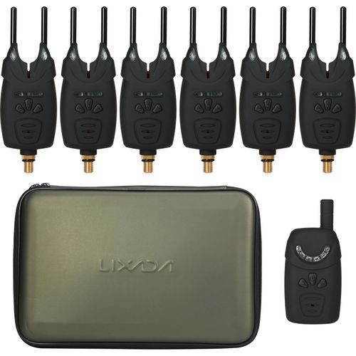 Lixada Electrocnic Fishing Alerts Bissalarm LED Wireless Fishing Alarm Digitaler Angelempf?nger Sound Alert Kit mit Etui