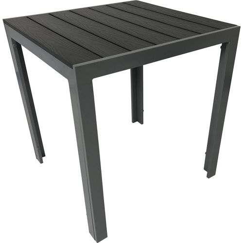 Gartentisch Bistrotisch Alu + Holzimitat 70x70cm