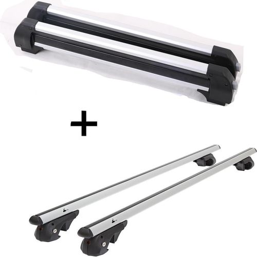 Skiträger VDP-S4 4 Paar Ski + Dachträger VDP004 L kompatibel mit Suzuki SX4 Fliessheck Classic ab 06