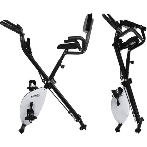 MAXOfit MF-30 X-Bike Fahrrad Heimtrainer klappbar mit Rückenlehne und Spannungs Gummis