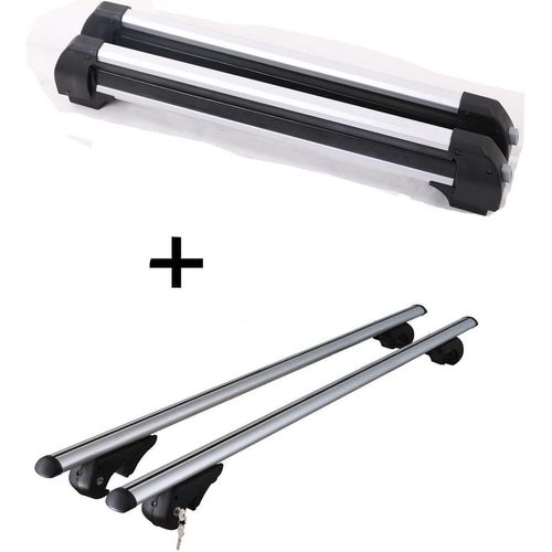 Skiträger VDP-S4 4 Paar Ski + Dachträger Rio 120 kompatibel mit Chevrolet Cruze Kombi ab 11