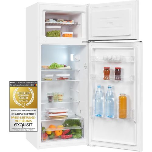 Exquisit Kühl- und Gefrierkombination KGC270-45-040E weiss | Standgerät | 206 l Volumen | Weiß