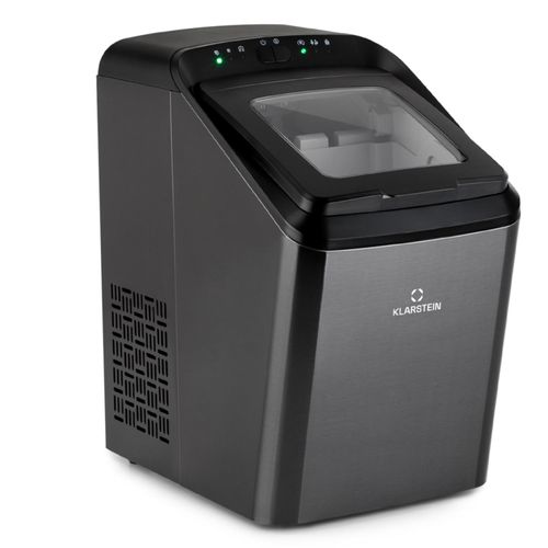 Klarstein Eiswürfelmaschine Klein, 2,9 L Eiswürfelbereiter, Eiswürfelmaschine für 15 kg Große und Kleine Eiswürfel, Schnelle Mini-Eiswürfelmaschine, Eiswürfelbereiter Selbstreinigend