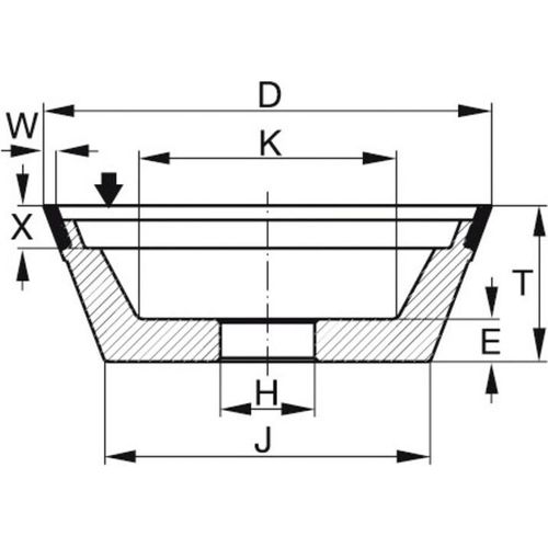 TYROLIT Diamant-Topf-Schleifscheibe DxTxH (mm), 100x35x20, Typ: D181