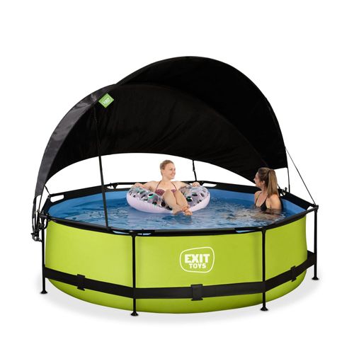 EXIT Lime Pool ø300x76cm mit Filterpump und Sonnensegel - grün