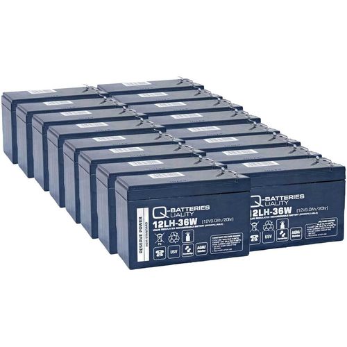 Ersatzakku für RBC105 USV-Anlage von APC SUA48RMXLBP3U 12V 9Ah (16 Akkus)