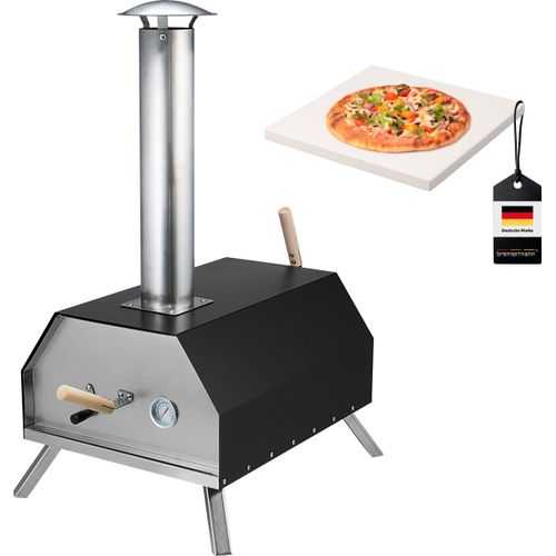bremermann Pizzaofen inkl. Pizzastein 30x2x30 cm / für Brikett, Kohle, Pellets