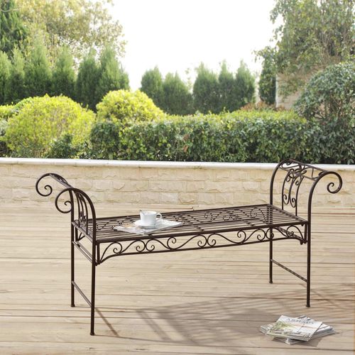Gartenbank HLO-PX3 70x147x46 cm Braun