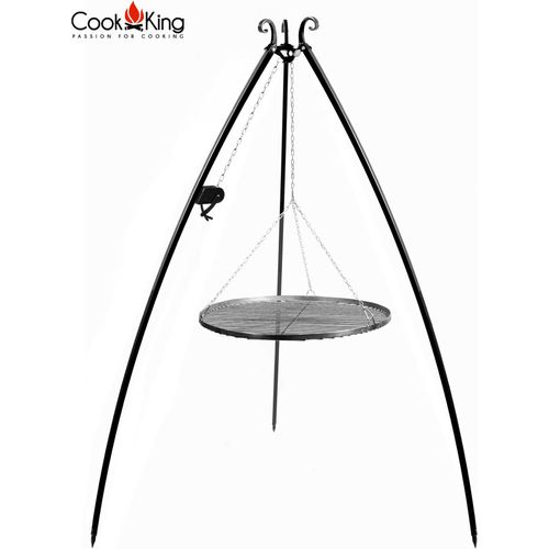 Schwenkgrill 200 cm - Grillrost aus Rohstahl 80 cm + Kurbel