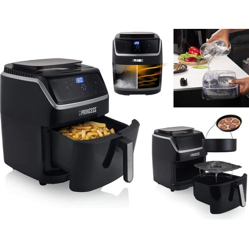 2in1 Digitale Heißluftfritteuse & Dampfgarer mit 2tlg Zubehörset 6,5Ltr 1700Watt