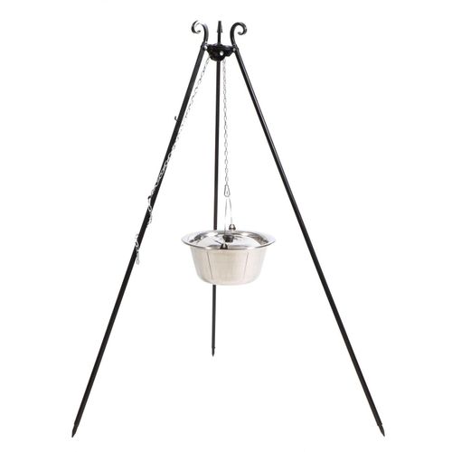 CookKing 121408 Dreibein Schwenkgrill 180cm mit Edelstahltopf 14 l