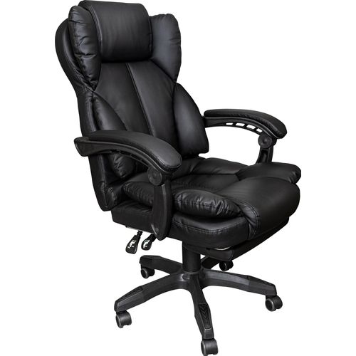 Schreibtischstuhl Bürostuhl Gamingstuhl Racing Chair Chefsessel mit Fußstütze,Farbe:Schwarz