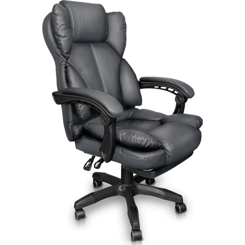 Schreibtischstuhl Bürostuhl Gamingstuhl Racing Chair Chefsessel mit Fußstütze,Farbe:Dunkelgrau