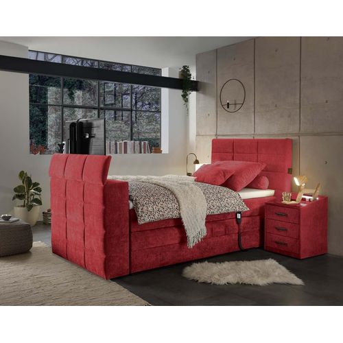 Denver Boxspringbett 120x200cm Berry inkl. Motor & motorisierte TV-Halterung, Ausführung:Variante 1