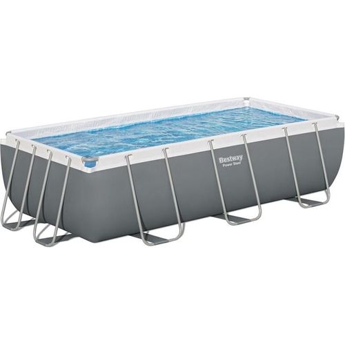 Bestway Power Steel 56441 Aufstellpool Gerahmter Pool Rechteckig 6478 l Blau, Grau