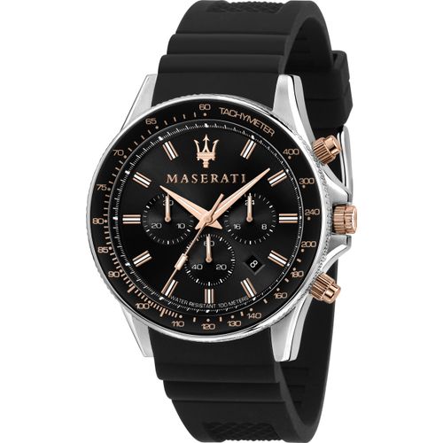 MASERATI Uhr CHRONOGRAPH Edelstahl/Silikon schwarz