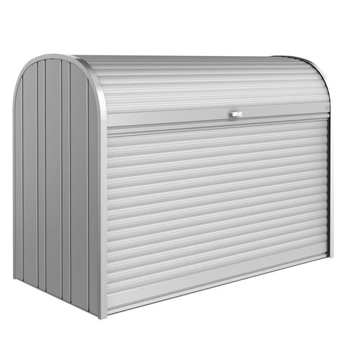 Biohort Rolladenbox StoreMax Mülltonnenbox Fahrradbox 190 - (190x97x136cm) silber-metallic