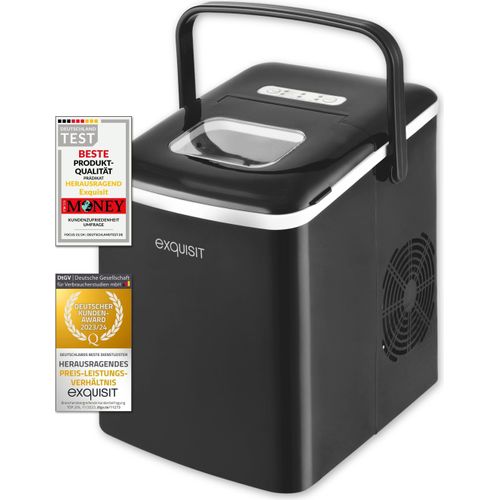 Eiswürfelbereiter EM 6002 sw | Eiswürfelzubereitung 12kg in 24h | 1,8 L Wassertank | 120 W | schwarz