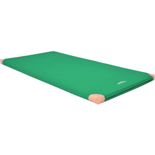 Grevinga® Turnmatte in Grün (RG 35) | 200 x 100 x 6 cm | mit Lederecken