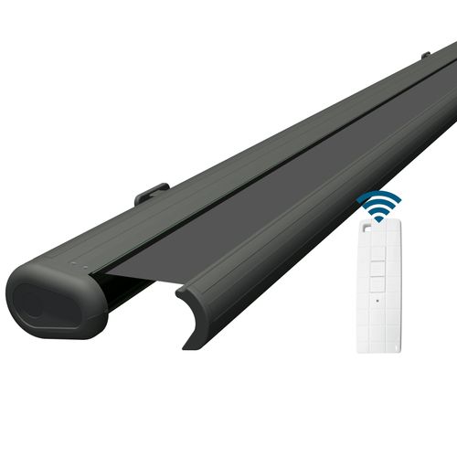 Eclipse Premium elektrische Vollkassettenmarkise Grau 4x3 m Tuch: Grau