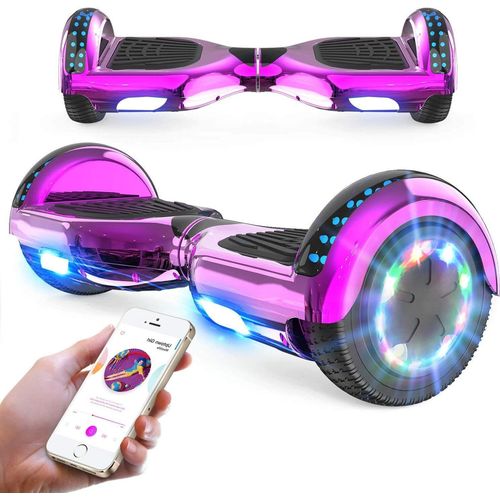 6.5 Zoll Hoverboard Elektro Skateboard mit LED Leuchten & Bluetooth Musik rosa