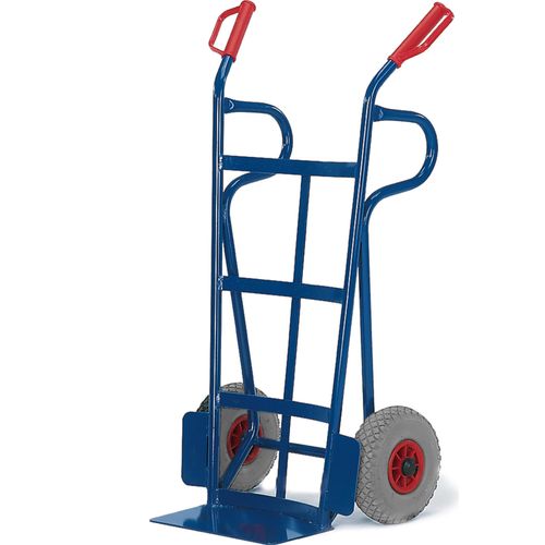 Rollcart Sackkarre -966- mit nach hinten gewölbtem Flacheisen an Schaufel 1250mm hoch Vollgummi