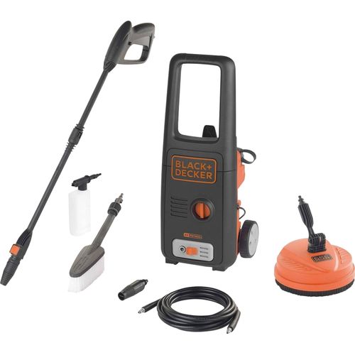 BLACK+DECKER Hochdruckreiniger BXPW1400PE Flächenreiniger 8 Zubehör 1400W 110 Bar 390 l/h