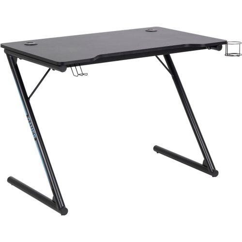 Trooper Gaming Tisch rechteckig, Kohlefaser-Melamin, mattschwarz, 100x60x74 cm