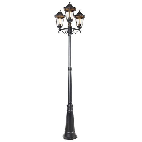 QAZQA - Klassisch I Antik Außenlaterne schwarz 220 cm 3-flammig IP44 - Havanna I Außenbeleuchtung - Aluminium Länglich - LED geeignet E27