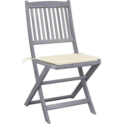 vidaXL Klappbare Gartenstühle 6 Stk. mit Sitzkissen Massivholz Akazie