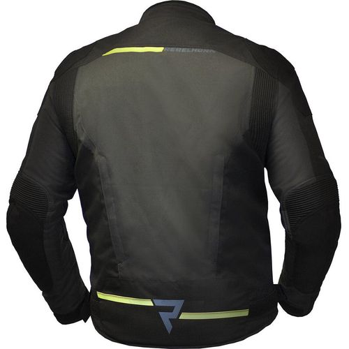 Rebelhorn Borg Motorrad Textiljacke Farbe: Schwarz/Grau/Gelb, Grösse: S