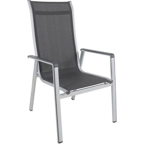Rahmen Aluminium, Textilene grau B/H/T ca. 64,5 x 108 x 69 cm max. Belastbarkeit 110 kg