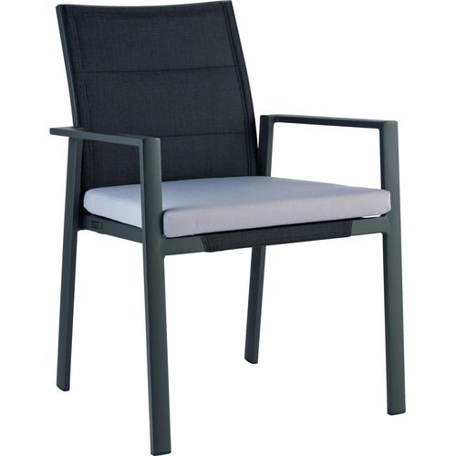 Armlehnstuhl G332, 62 x 61 x 86 cm - Alu Anthrazit, Schwarz, Grau