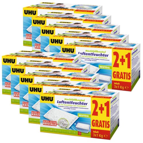 UHU Original Luftentfeuchter Nachfüllbeutel 3x1000g Neutral air max (10er Pack)