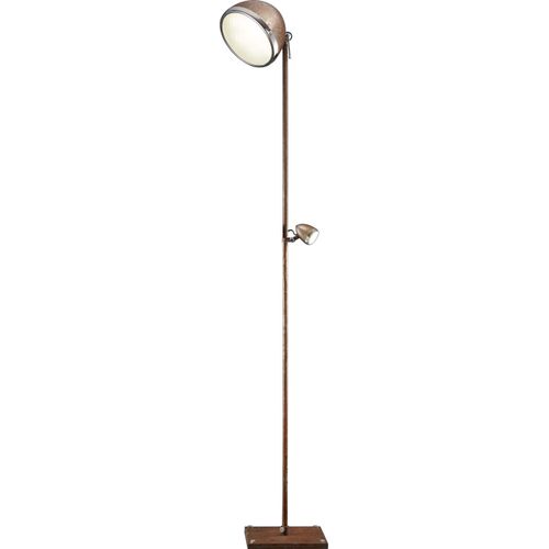 Deutsche LED Stehleuchte Rost Chrom 2 Flammig Industriedesign 190cm