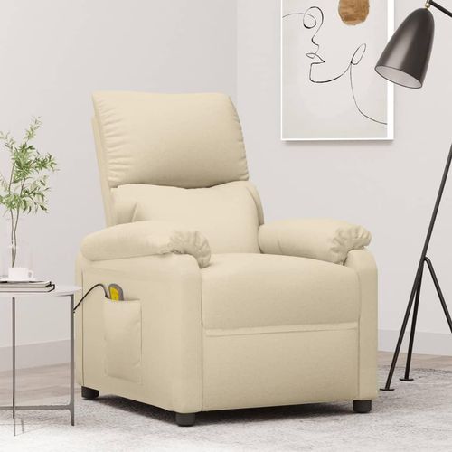 vidaXL Massagesessel Creme Stoff - Massagesessel - Massage Sessel - Massage TV-Sessel - Massage Fernsehsessel